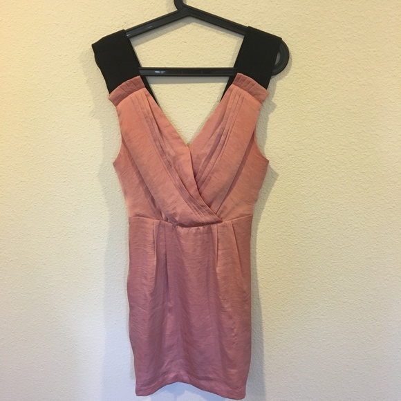 BCBGeneration Dresses & Skirts - BCBGeneration pink mini dress with black straps BCBGeneration Dresses & Skirts - BCBGeneration pink mini dress with black straps
